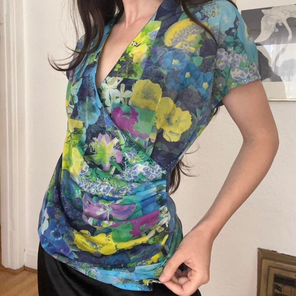 Y2k Graphic Wrap Top